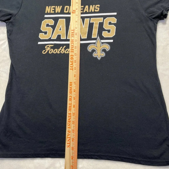 TEAM APPAREL New Orleans Saints Tshirt Womens Black Fitted Large - Picture 5 of 6